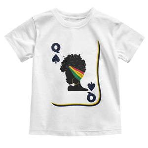 Black Woman Gift Toddler T Shirt Melanin Queen Card TS12 White Print Your Wear