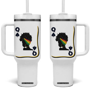 Black Woman Gift Tumbler With Handle Melanin Queen Card TS12 One Size: 40 oz White Print Your Wear