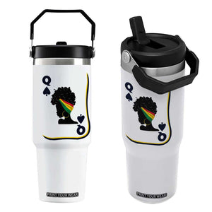 Black Woman Gift Flip Straw Tumbler Melanin Queen Card TS12 One Size: 30 oz White Print Your Wear