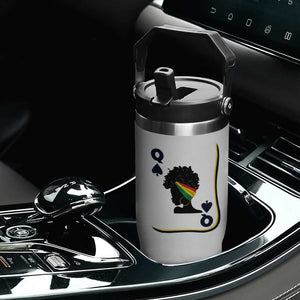 Black Woman Gift Flip Straw Tumbler Melanin Queen Card TS12 Print Your Wear