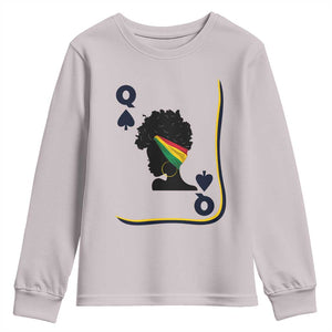 Black Woman Gift Youth Sweatshirt Melanin Queen Card TS12 Ice Gray Print Your Wear