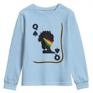 Black Woman Gift Youth Sweatshirt Melanin Queen Card TS12 Light Blue Print Your Wear