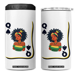 Queen Of Spades Black Girl 4 in 1 Can Cooler Tumbler African American Women Pride TS12 One Size: 16 oz White Print Your Wear