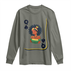 Queen Of Spades Black Girl Long Sleeve Shirt African American Women Pride TS12 Military Green Print Your Wear