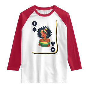 Queen Of Spades Black Girl Raglan Shirt African American Women Pride TS12 White Red Print Your Wear