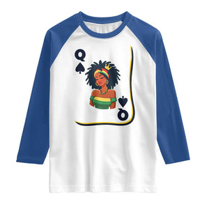 Queen Of Spades Black Girl Raglan Shirt African American Women Pride TS12 White Royal Print Your Wear