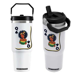 Queen Of Spades Black Girl Flip Straw Tumbler African American Women Pride TS12 One Size: 30 oz White Print Your Wear