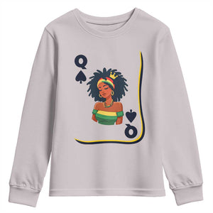 Queen Of Spades Black Girl Youth Sweatshirt African American Women Pride TS12 Ice Gray Print Your Wear
