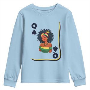 Queen Of Spades Black Girl Youth Sweatshirt African American Women Pride TS12 Light Blue Print Your Wear