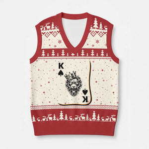 Black King Lion V-Neck Knit Sweater Vest African American Black History Month Gift TS12 Beige Red Print Your Wear