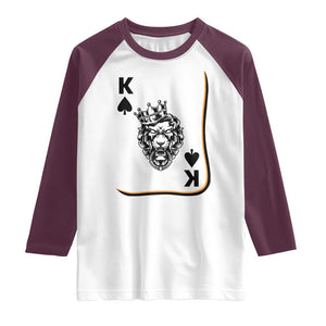 Black King Lion Raglan Shirt African American Black History Month Gift TS12 White Maroon Print Your Wear