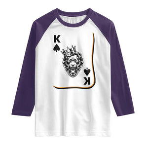 Black King Lion Raglan Shirt African American Black History Month Gift TS12 White Purple Print Your Wear