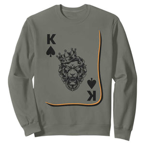 Black King Lion Sweatshirt African American Black History Month Gift TS12 Military Green Print Your Wear