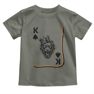 Black King Lion Toddler T Shirt African American Black History Month Gift TS12 Military Green Print Your Wear