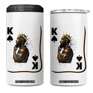 King Of Spades Black Man 4 in 1 Can Cooler Tumbler African American Men Pride TS12 One Size: 16 oz White Print Your Wear