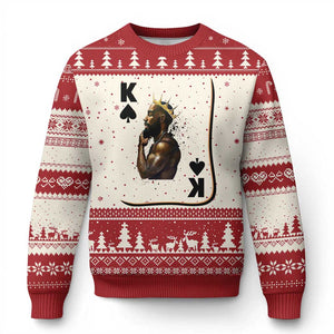 King Of Spades Black Man Ugly Christmas Sweater African American Men Pride TS12 Beige Red Print Your Wear
