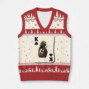 King Of Spades Black Man V-Neck Knit Sweater Vest African American Men Pride TS12 Beige Red Print Your Wear
