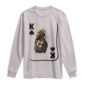 King Of Spades Black Man Long Sleeve Shirt African American Men Pride TS12 Ice Gray Print Your Wear