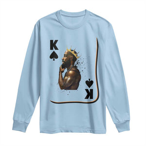 King Of Spades Black Man Long Sleeve Shirt African American Men Pride TS12 Light Blue Print Your Wear