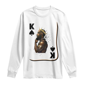 King Of Spades Black Man Long Sleeve Shirt African American Men Pride TS12 White Print Your Wear