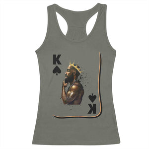 King Of Spades Black Man Racerback Tank Top African American Men Pride TS12 Military Green Print Your Wear