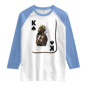 King Of Spades Black Man Raglan Shirt African American Men Pride TS12 White Carolina Blue Print Your Wear