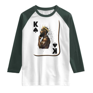 King Of Spades Black Man Raglan Shirt African American Men Pride TS12 White Dark Forest Green Print Your Wear