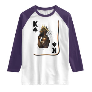 King Of Spades Black Man Raglan Shirt African American Men Pride TS12 White Purple Print Your Wear