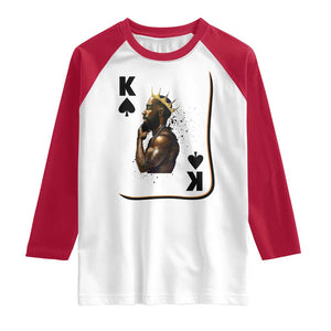King Of Spades Black Man Raglan Shirt African American Men Pride TS12 White Red Print Your Wear