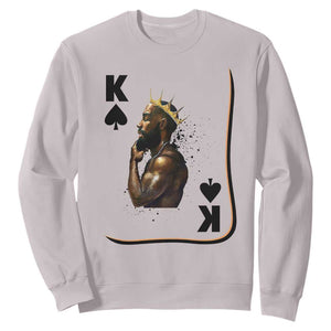 King Of Spades Black Man Sweatshirt African American Men Pride TS12 Ice Gray Print Your Wear