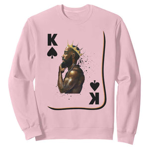 King Of Spades Black Man Sweatshirt African American Men Pride TS12 Light Pink Print Your Wear