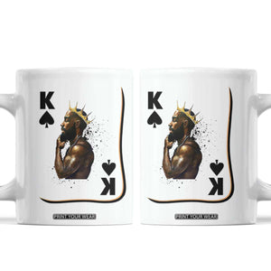 King Of Spades Black Man Coffee Mug African American Men Pride TS12 White Print Your Wear