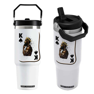 King Of Spades Black Man Flip Straw Tumbler African American Men Pride TS12 One Size: 30 oz White Print Your Wear