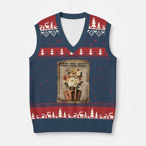 Black Girl Magic V-Neck Knit Sweater Vest Feminist Black Women In History TS12 Navy Red Print Your Wear