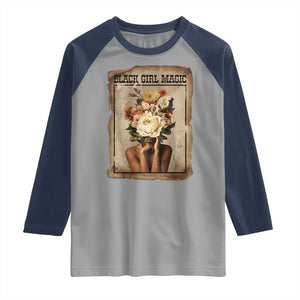 Black Girl Magic Raglan Shirt Feminist Black Women In History TS12 Sport Gray Navy Print Your Wear