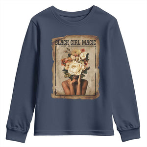Black Girl Magic Youth Sweatshirt Feminist Black Women In History TS12 Navy Print Your Wear