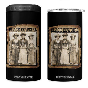 Black Cowgirl Pride 4 in 1 Can Cooler Tumbler Western Black History Month Gift TS12 One Size: 16 oz Black Print Your Wear