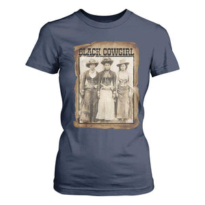 Black Cowgirl Pride T Shirt For Women Western Black History Month Gift TS12 Navy Print Your Wear