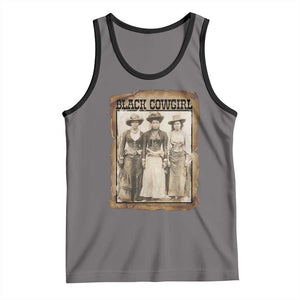 Black Cowgirl Pride Tank Top Western Black History Month Gift TS12 Deep Heather Black Print Your Wear