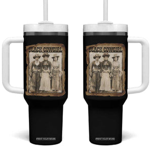 Black Cowgirl Pride Tumbler With Handle Western Black History Month Gift TS12 One Size: 40 oz Black Print Your Wear