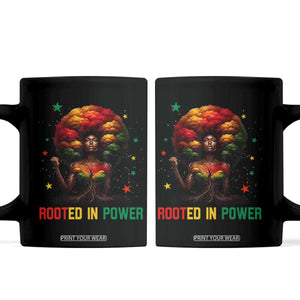 Melanin Queen Rooted In Power Coffee Mug African American Afro Tree Of Life TS12 Black Print Your Wear