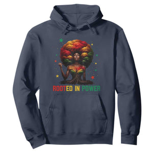 Melanin Queen Rooted In Power Hoodie African American Afro Tree Of Life TS12 Navy Print Your Wear
