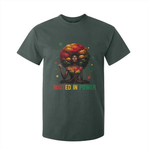 Melanin Queen Rooted In Power T Shirt For Kid African American Afro Tree Of Life TS12 Dark Forest Green Print Your Wear