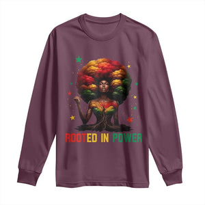 Melanin Queen Rooted In Power Long Sleeve Shirt African American Afro Tree Of Life TS12 Maroon Print Your Wear