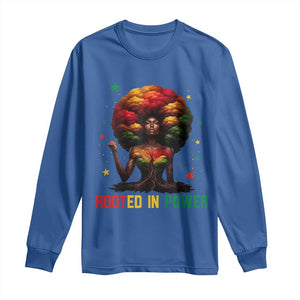 Melanin Queen Rooted In Power Long Sleeve Shirt African American Afro Tree Of Life TS12 Royal Blue Print Your Wear