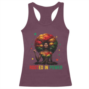 Melanin Queen Rooted In Power Racerback Tank Top African American Afro Tree Of Life TS12 Maroon Print Your Wear