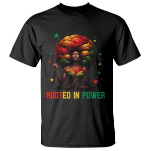 Melanin Queen Rooted In Power T Shirt African American Afro Tree Of Life TS12 Black Print Your Wear