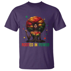 Melanin Queen Rooted In Power T Shirt African American Afro Tree Of Life TS12 Purple Print Your Wear