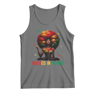 Melanin Queen Rooted In Power Tank Top African American Afro Tree Of Life TS12 Black Heather Print Your Wear