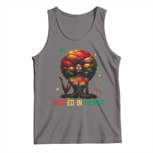 Melanin Queen Rooted In Power Tank Top African American Afro Tree Of Life TS12 Deep Heather Print Your Wear